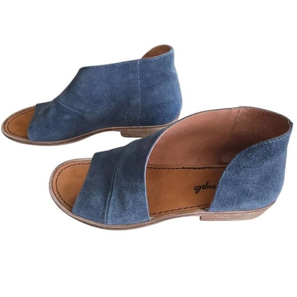 Free People Mont Blanc Blue Suede Sandals Size 381/2 US 8 - Picture 9 of 15
